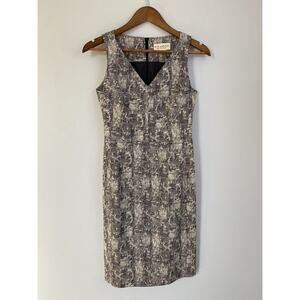 M M Lafleur Rachel Crackle Dress Black Beige Career 4 NYC EUC Sheath Shift Work